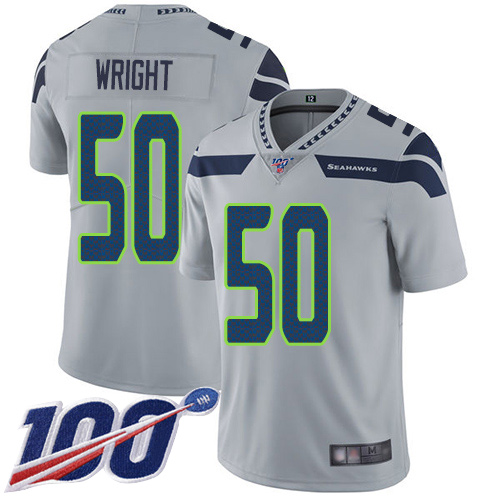 Seattle Seahawks Limited Grey Men K.J. Wright Alternate Jersey NFL Football #50 100th Season Vapor Untouchable->seattle seahawks->NFL Jersey